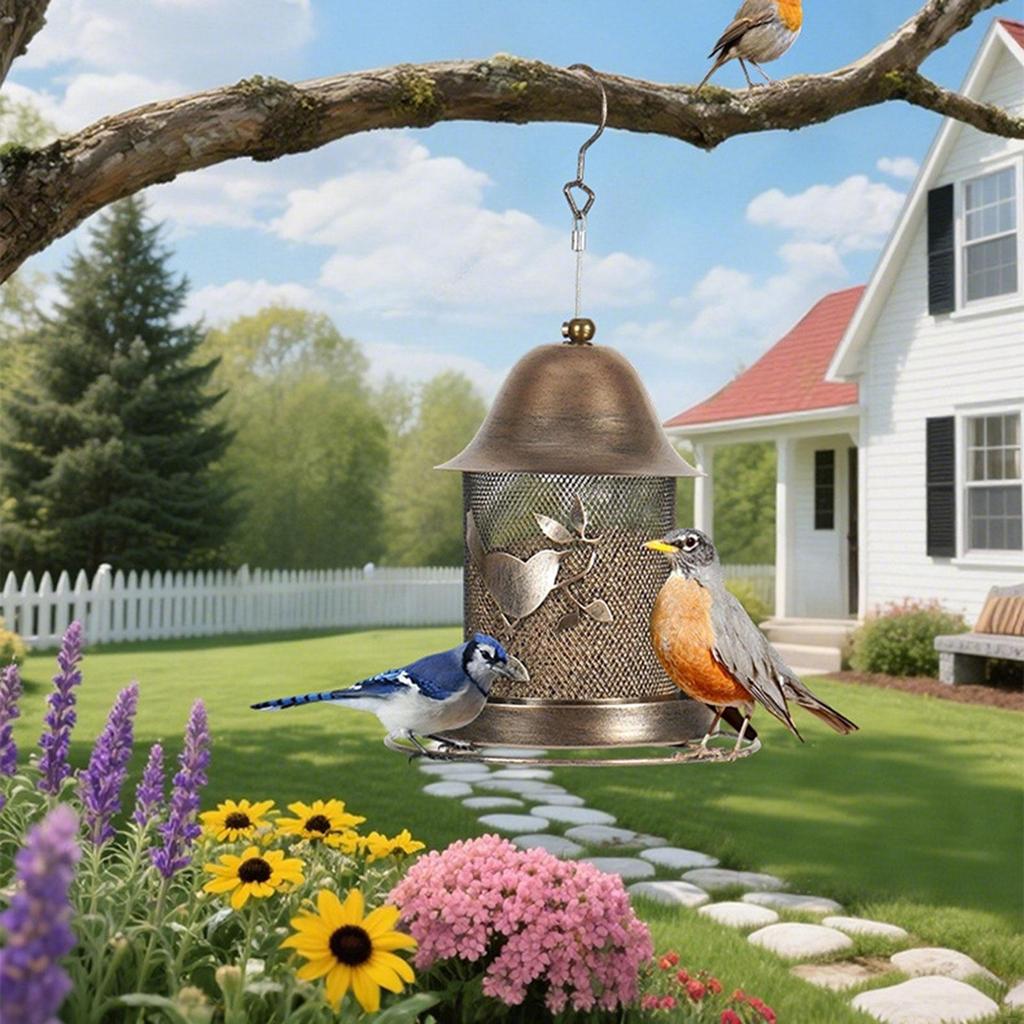 Кормушка для птиц Birdfeeder с крючками вешалками украшением миской погодоустойчивая для патио двора