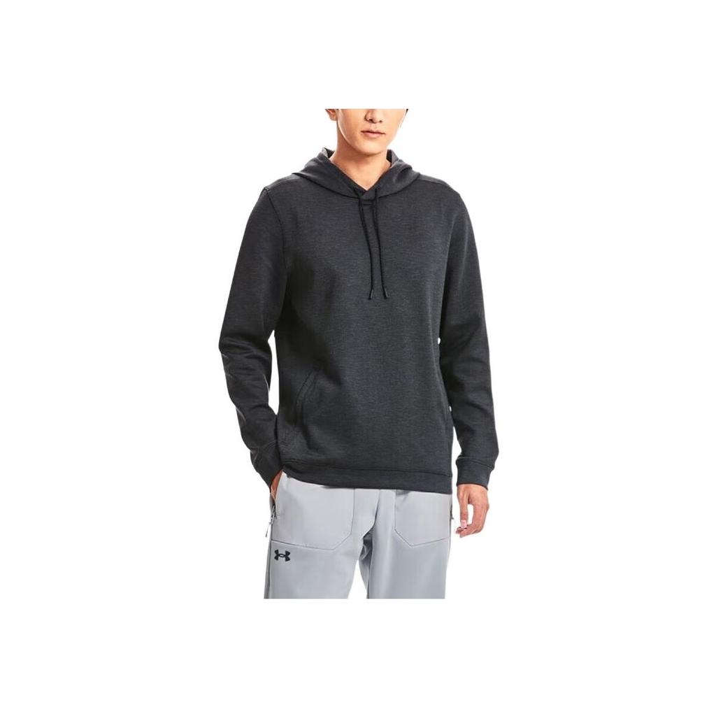 Under Armour Solid Color Casual Hooded Long Sleeve Sweatshirt Men Sweatshirt Black 1379668-001