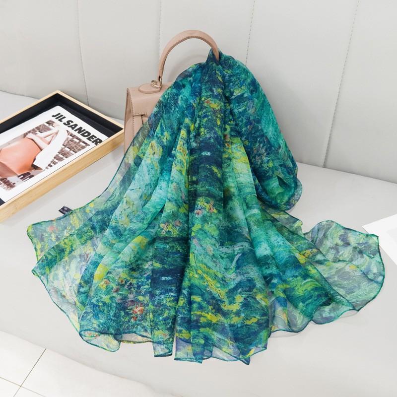 Soft Yarn Large Yarn Scarf Thin Scarf Scarf Fashionable and Versatile Large Scarf Shawl Sun Protection Beach Towel