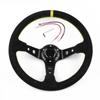 Руль RacingGame из замши и искусственной кожи, для дрифта, спорта, ралли, универсальный, классический, из микрофибры, алюминиевый, автомобильный, 350 мм, 14 дюймов.