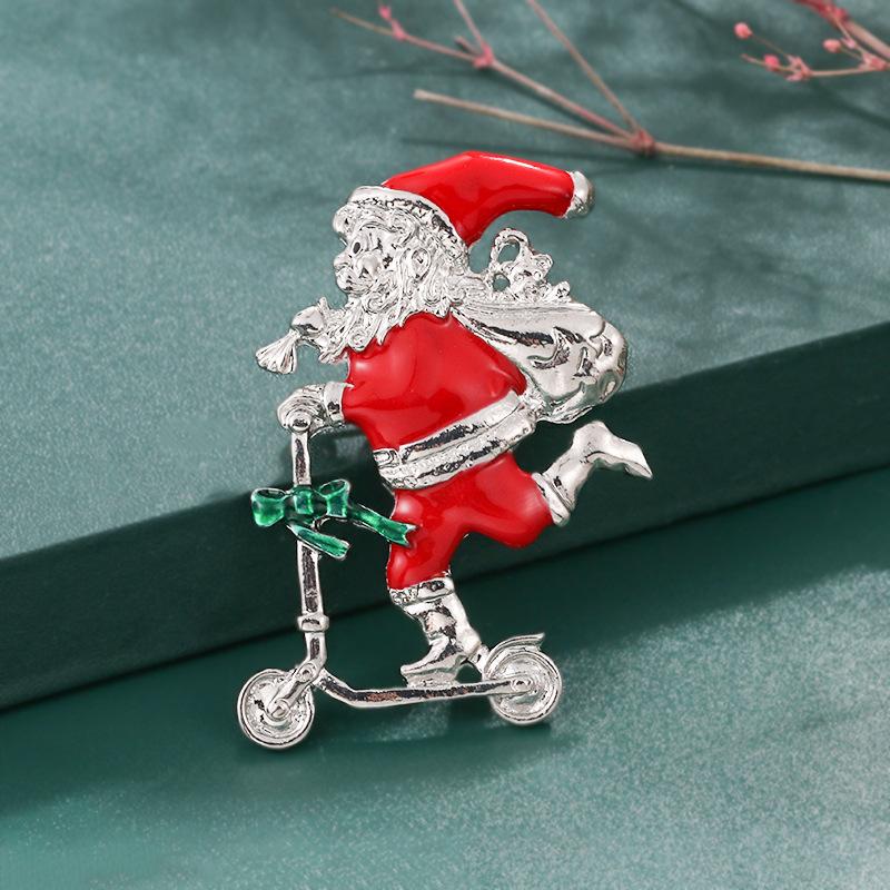 Weiman New European American Style Christmas Cartoon Brooches Includes Christmas Tree Cute Santa Claus Pins Rhinestones All