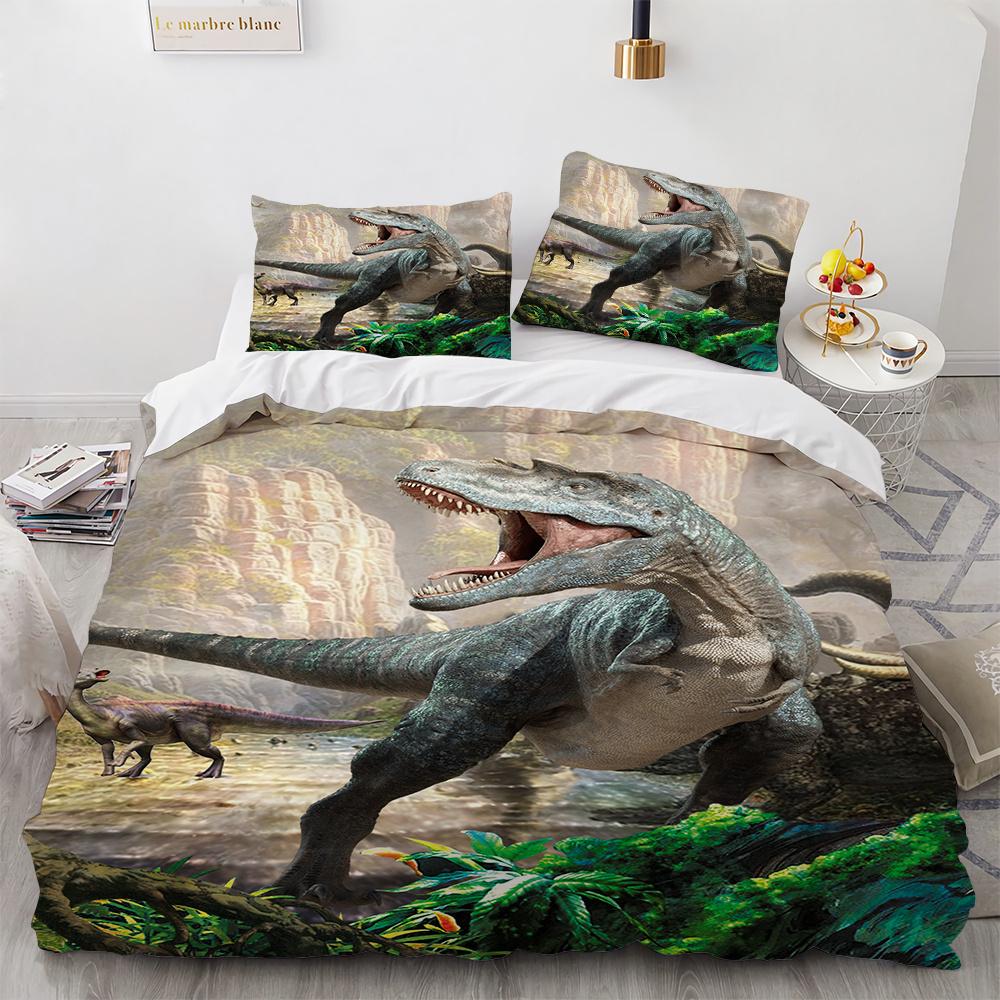 3D Dinosaur Bedding Sets Jurassic World Polyester Duvet Cover Sets Unique Dinosaur Bedding For Kids Adults Full King Twin Size