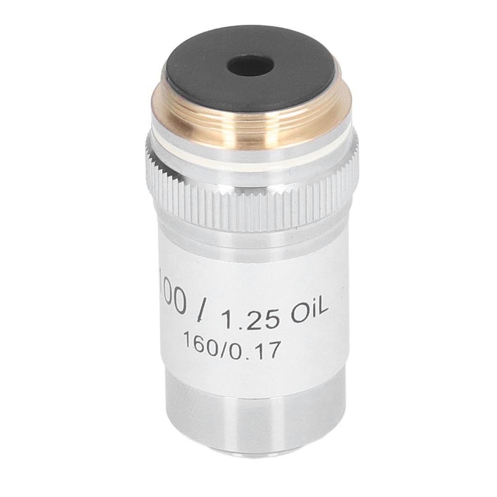 Ахроматический объектив, латунный, хромированный, 100X, интерфейс линзы микроскопа высокой мощности, 20,2 мм