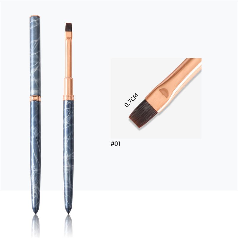 Marbling Acrylic Nail 1pc Brush Uv Gel Painting Drawing Pen Nail Art Pen Manicure Tool