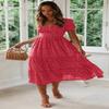Vestidos, винтажное винтажное платье с пышными рукавами, летние пляжные милые платья, повседневное длинное платье макси с квадратным воротником и цветочным принтом festa