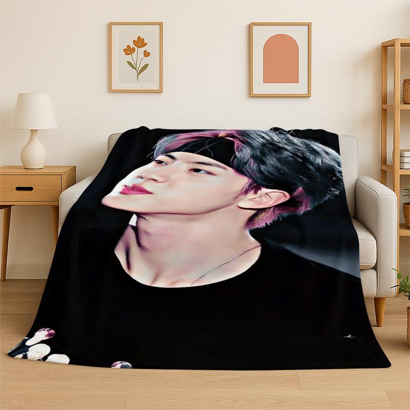 Kpop B-BTS Ким Сок Джин Певец Фланелевое одеяло Мягкое теплое плед для спальни гостиной кровати путешествия кемпинга пикника подарок