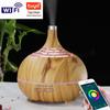 WiFi Wood Grain Aroma Diffuser, 400ML Air Atomizing Humidifier