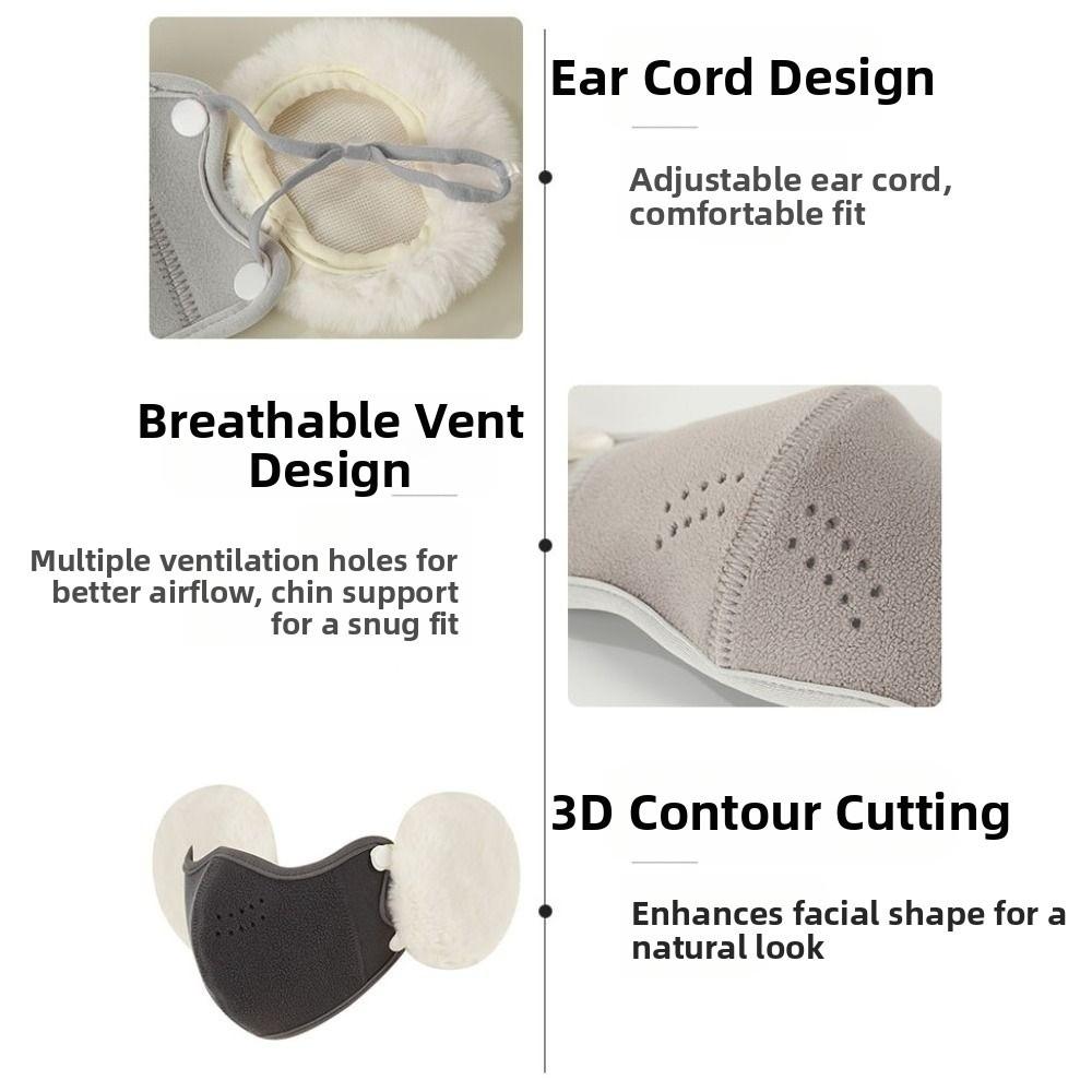 Windproof 2in1 Earmuffs Mask Thermal Earflap Mask Winter Accessories Motorcycle Face Shield Riding