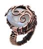 Moonstone Natural Gemstone Copper Wired Ring US Size-7.25 R 4723