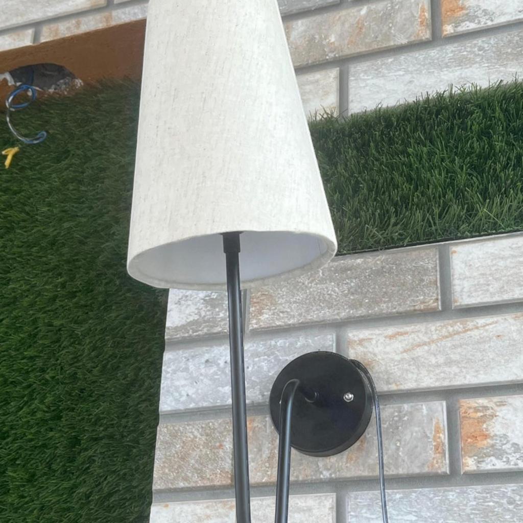 Set of 2 Modern Wall Lamps - Mid Century Wall Light Fixtures, Fabric Shade Sconces for Bathroom, Vanity, Bedroom