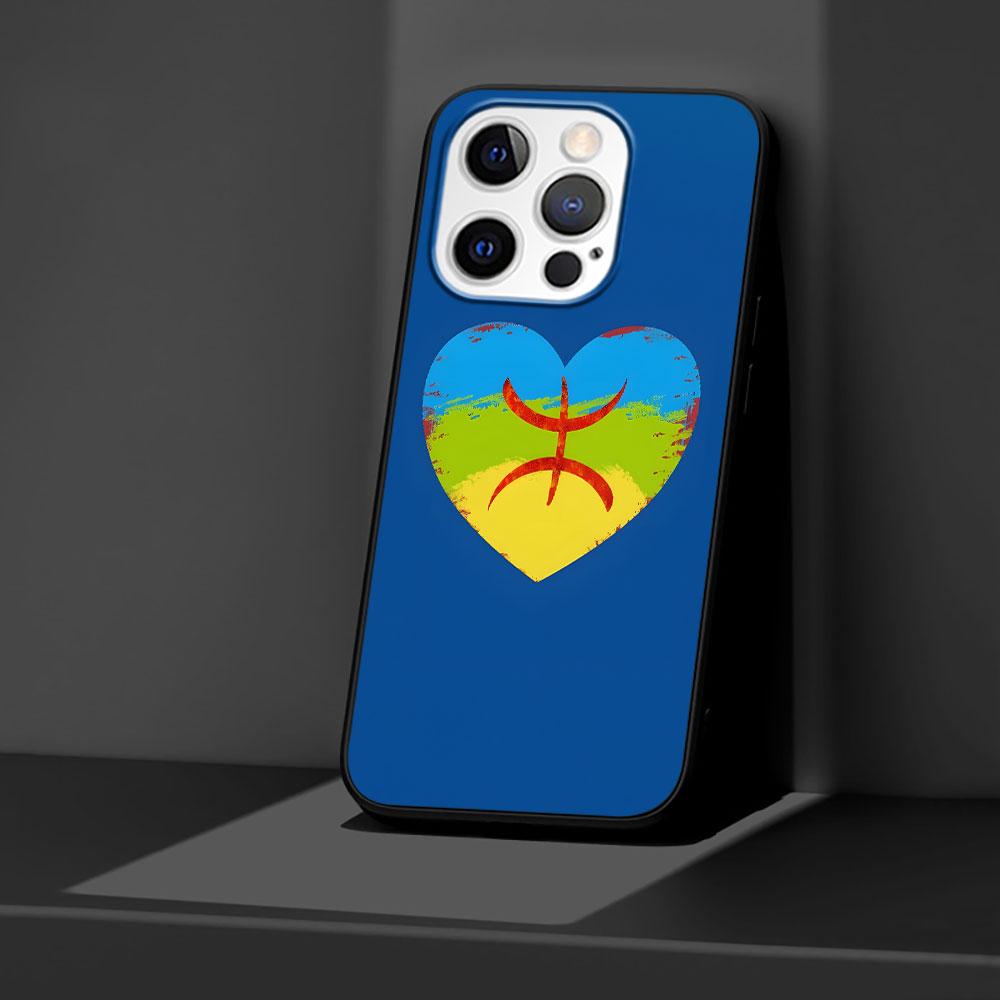 Amazigh Berber Flag Case for Apple iPhone 14 11 7 SE 2020 8 X XS 13 12 Mini XR 15 Pro Max Silicone Black Soft Phone Cover