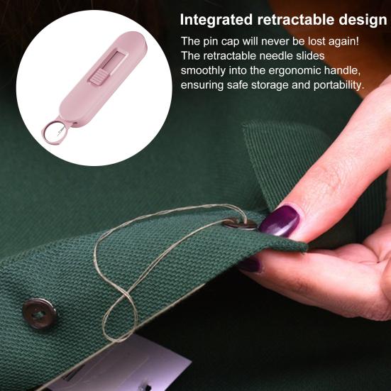 Retractable Seam Opener Stitch Remover with 1.5x Magnifying Glass Portable Thread Remover