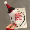 Fluffy Plush Christmas Headband Christmas Hat Children Headwear Cartoon Santa Claus Hairband