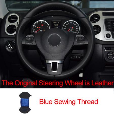 Sewing Car Steering Wheel Cover Volant Funda Volante For Volkswagen VW Gol Tiguan Passat B7 Passat CC Touran Jetta Mk6 Non-slip