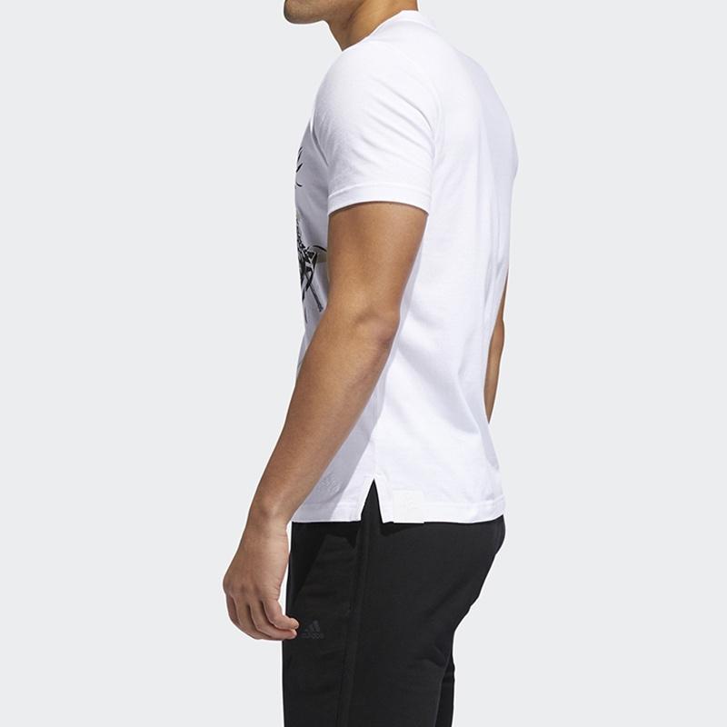 adidas Printed Crew Neck Short Sleeve Men's White FT2753