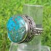 Turquoise Gemstone 925 Sterling Silver Plated Antique Vintage Ring US SZ 6 Jewelry AVRF126