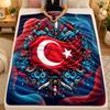 Flannel BlanketTurkey Football Warm Soft Throw Blanket for Indoor Sofa Bed Living Room Use