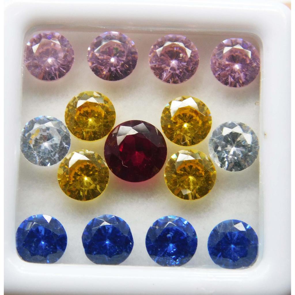 10 pcs Natural Sapphire Mix Color Round Cut Loose Gemstone Lot