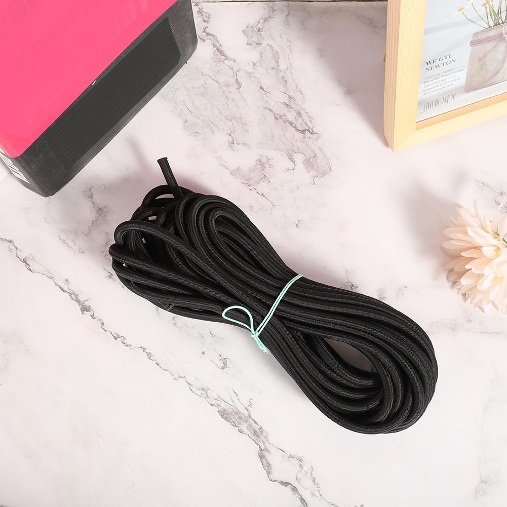 7mm 10m   32.8ft Clothes Round Elastic Rope Cord with Strong Elasticity for Clothing DIY Black