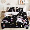 3D Unicorn Theme Bedding Set Cartoon Animal Duvet Cover and Pillow Case 2/3 Pieces Soft Home Decoration for Girls' Room