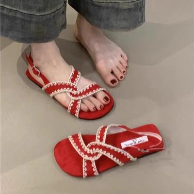 Мода 2025 Босоножки на ремешках с плетением Удобные пляжные сандалии Сандалии с открытым носком для женщин для пляжа, бассейна, путешествий, кемпинга