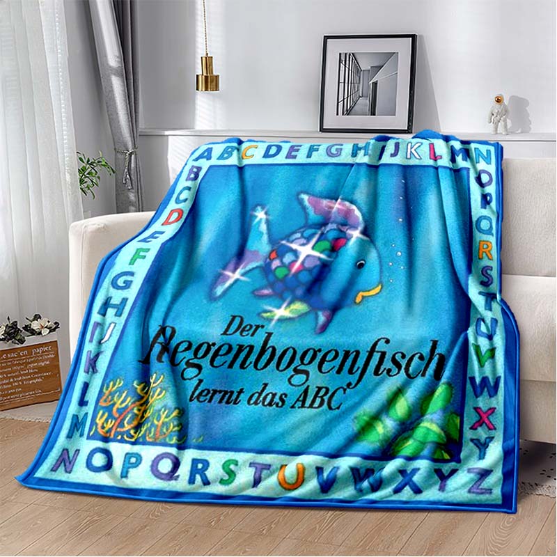 Der Regenbogenfisch Blanket,Soft and Warm,Suitable for All Seasons,A Precious Gift for Sons,Daughters, Family,and Friends.