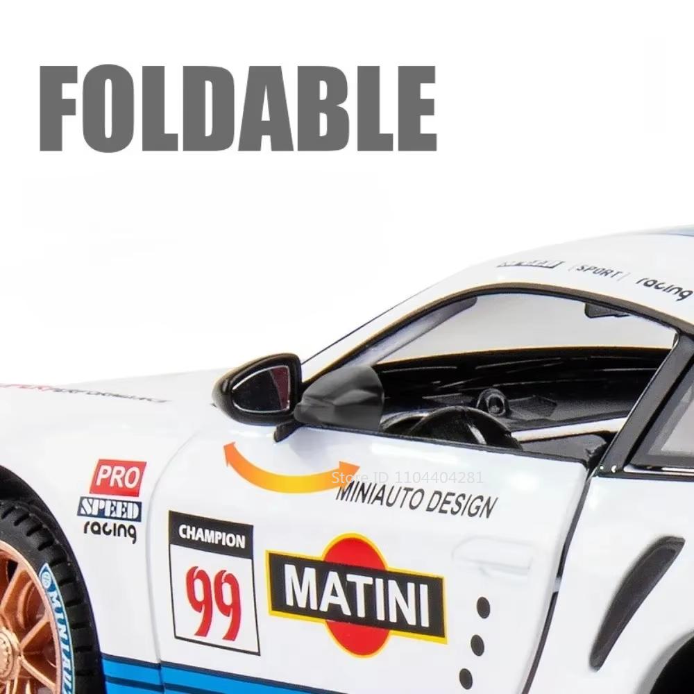 1:24 911 Gt3 Rsr Cayenne Игрушки-машинки Литая модель из сплава Открывающиеся двери со звуком и светом Инерционные машинки Детский подарок Коллекция