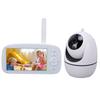 Радионяня без Wi-Fi с камерой и аудио, 5-дюймовый ЖК-экран 720P, 360 градусов панорамирование и наклон, 2-кратное увеличение, ночное видение