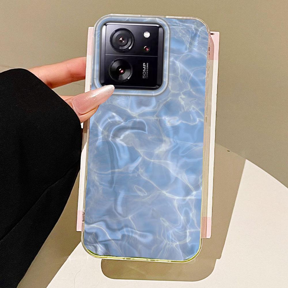 Чехол для телефона с текстурой воды, бабочкой и цветком для Xiaomi 13T 14T 11 Lite Poco X5 M6 Pro X6 X7 X3 Pro NFC C75 C71 C65 C61 M5S