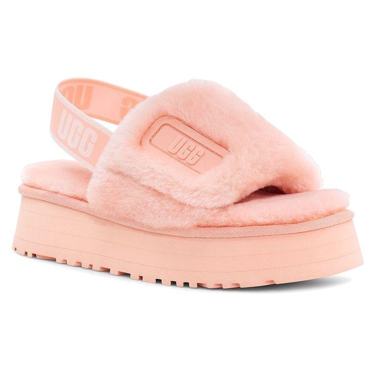 UGG Disco Sheepskin Comfortable Versatile Fashion Sandals Women Sandals Pink 1112258-PDS