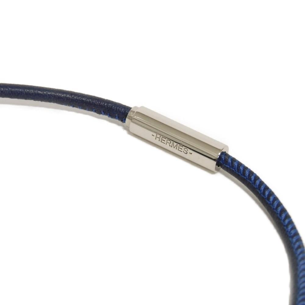 Used 9212 Odyssey Pendant Top 7984 Logo Silver Choker Excellent Condition Exotic Lizard Blue Unisex from Japan AUTHENTIC