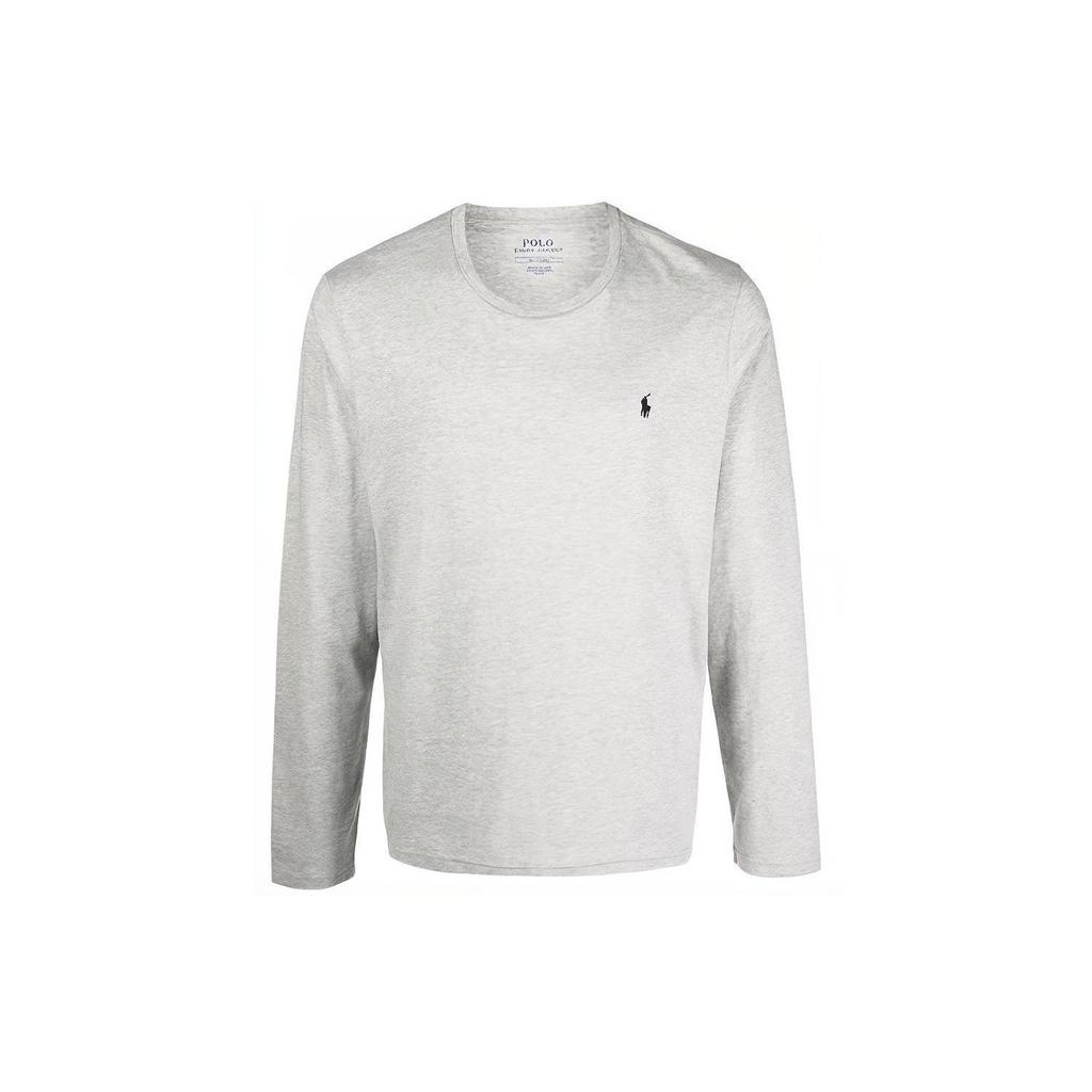 Polo Ralph Lauren Logo Embroidered Crew Neck Long Sleeve T-Shirt Men Tops Gray 714844759-003