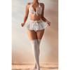 Lace Detail Transparent Fantasy Bra Skirt Set (socks Not Included)