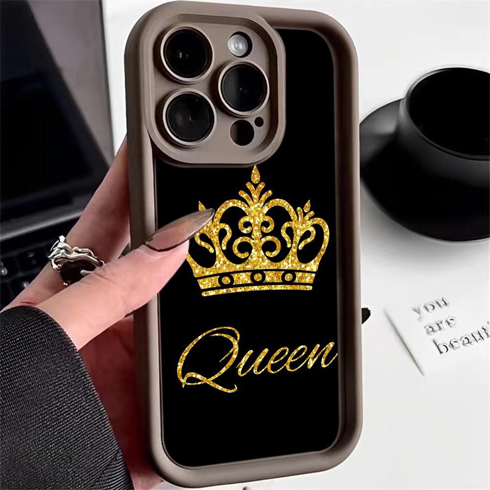 N94 Queen King Crown Мягкие чехлы для телефонов с ангельскими глазками для Samsung A54 A34 A13 A14 S23 S24 Ultra S20 FE Xiaomi Redmi Note 13 12C противоударный чехол