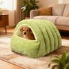 Съемная Моющаяся Зимняя Закрытая Кошачья Кровать Мягкая Хлопковая Уютная Кошачья Кровать Пещера Складной Толстый Домик для Сна Питомца для Кошек Маленьких Собак