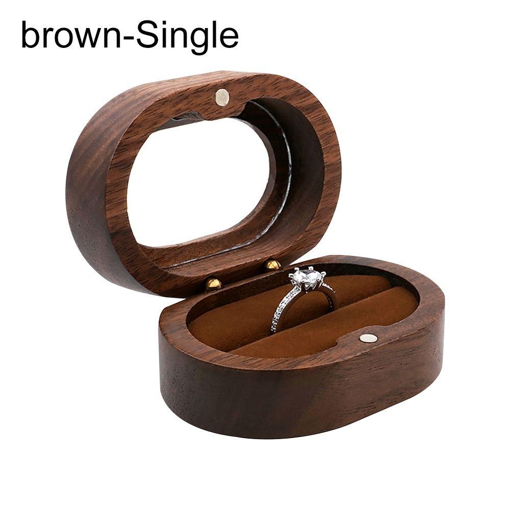Подарок любви Ретро Деревянная Коробка для хранения колец Держатель для хранения Шкатулка для драгоценностей Коробка для демонстрации колец для влюбленных