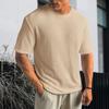 Мужская летняя футболка однотонная с круглым вырезом и короткими рукавами, мягкая, дышащая, эластичная, свободная, спортивная, деловая, повседневная