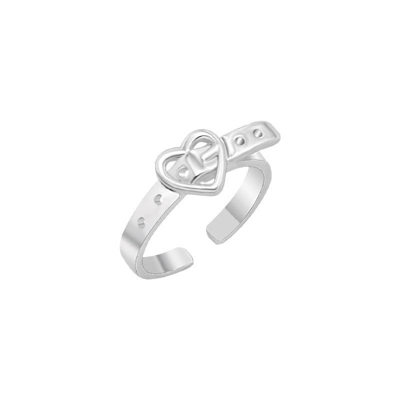 Love Belt Buckle Ring Fashion Cold Wind High Sense Niche Design Sense Opening Trendy Cool Ring Female