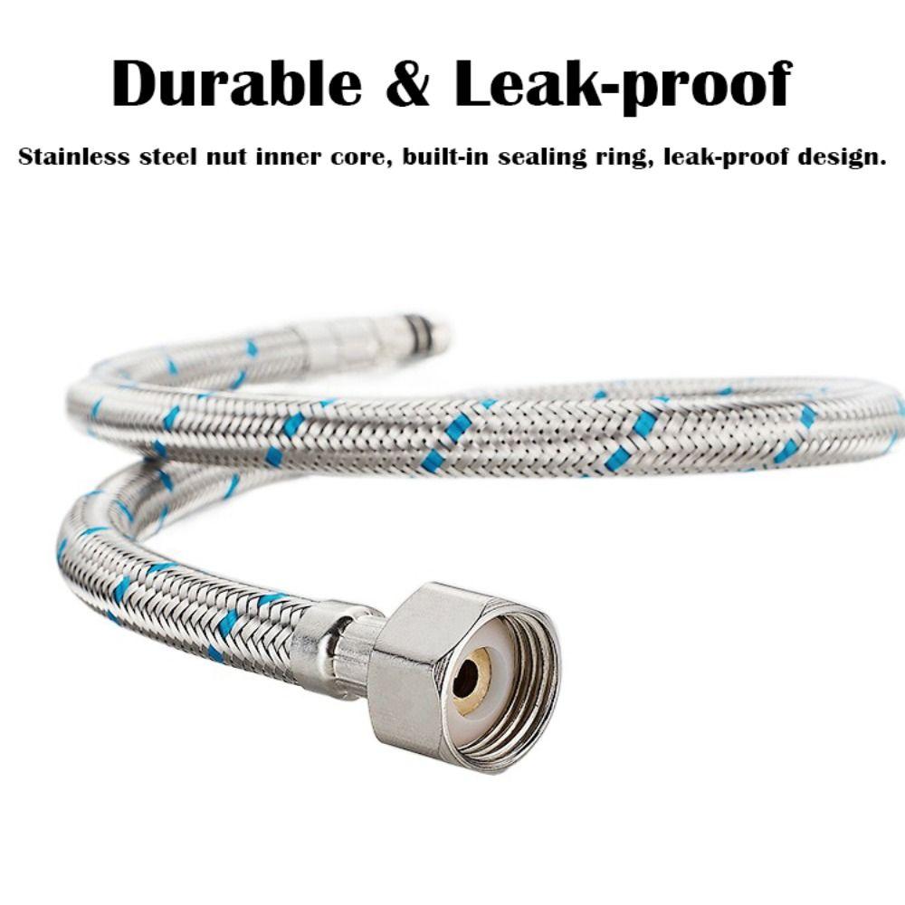 1Pair Stainless Steel Woven Faucet Connector Basin Plumbing Hoses Bathroom