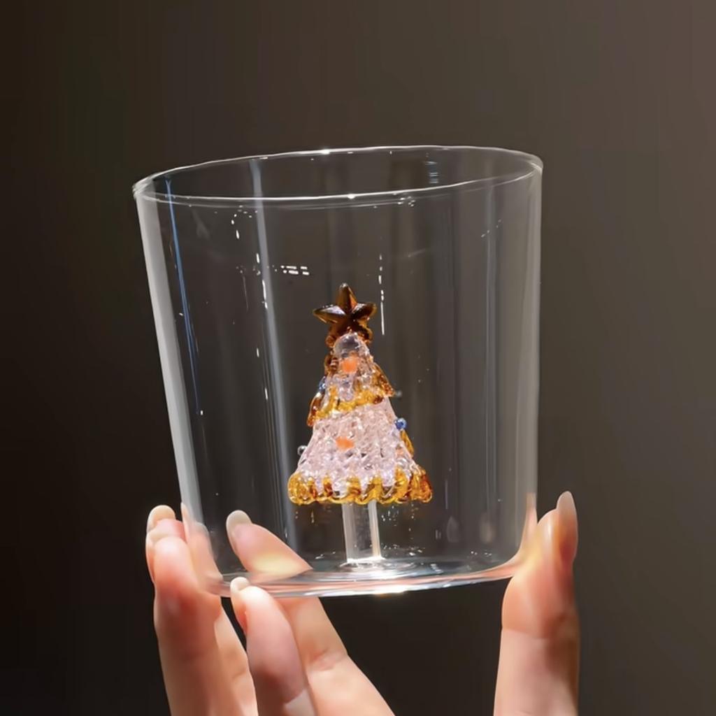 Стеклянная чашка для пожеланий в форме 3D мультяшного животного, однослойная, из боросиликатного стекла, для рождественской елки, для гостей в гостиной, для сока, холодных напитков