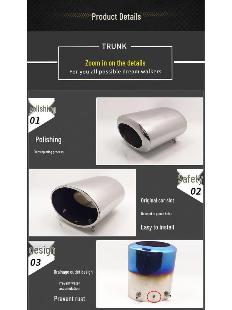 Buick Regal GT Stainless Steel Silver Exhaust Tailpipe Muffler