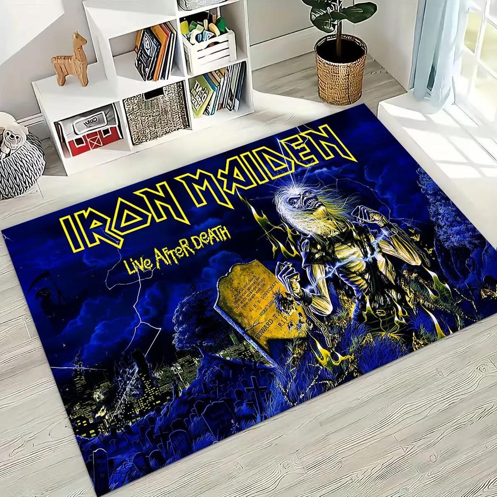 3D I-Iron-Maidens Music Band Art Carpet Rug for Bedroom Living Room Sofa Home Doormat Decor,Large Kids Non-slip Floor Mat
