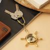 Vintage Nautical Brass Key Chain Compass Key Ring Maritime Décor Best for Gift