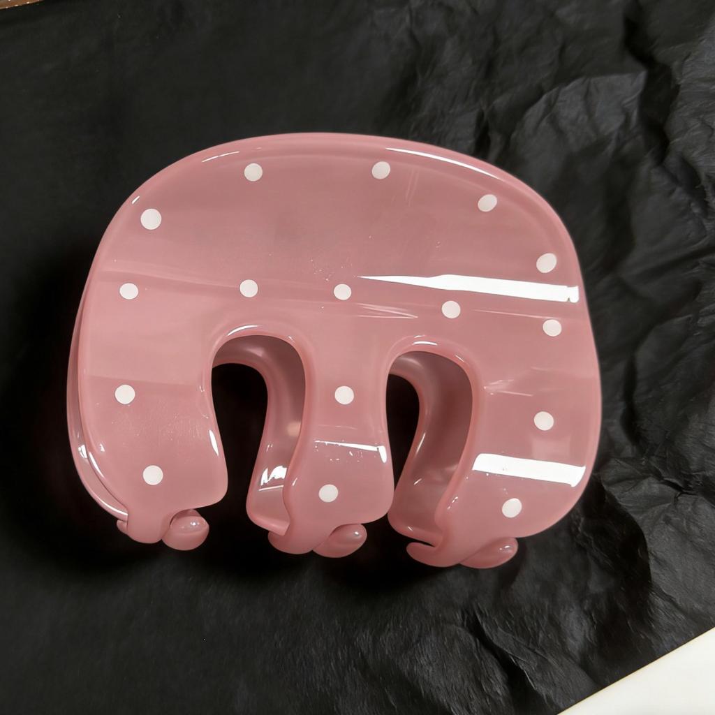 Jelly Candy~ High-Value Polka Dot Medium Grab Clip French Atmosphere Lazy Wind Half Tie French Hairpin Clip