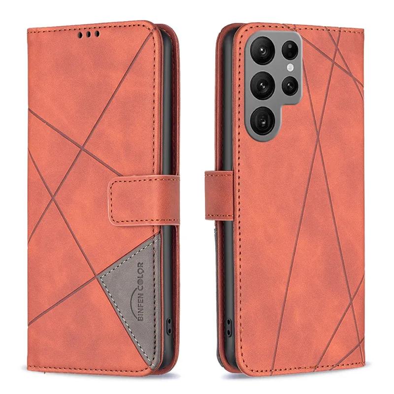 Роскошный кожаный чехол для телефона на для Samsung Galaxy S24+ S23 FE S22 Ultra S 24 Plus S22Plus 5G Coque Магнитный кошелек Флип-чехол Etui