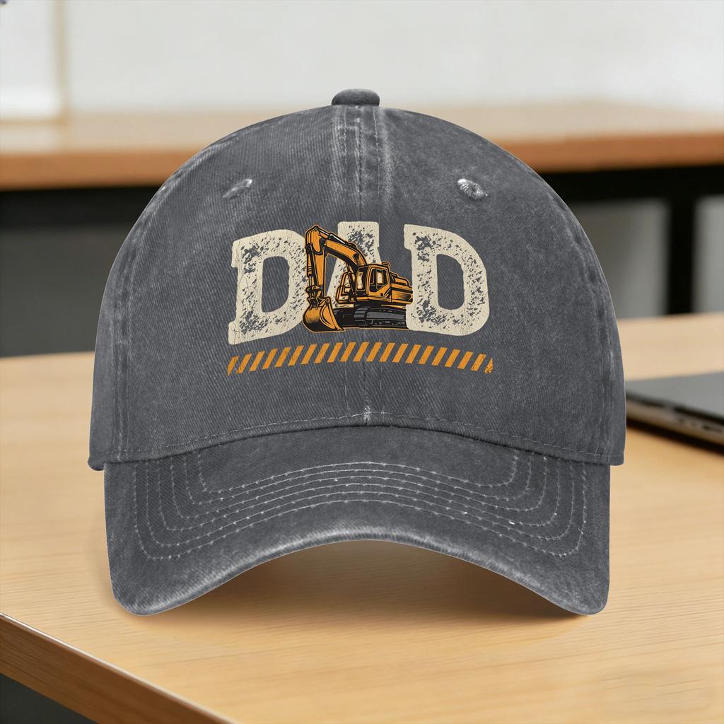 Excavator Dad Fathers Day Construction Father Birthday Casual Baseball Cap Trucker Hat High Quality Fashion Baseball Caps