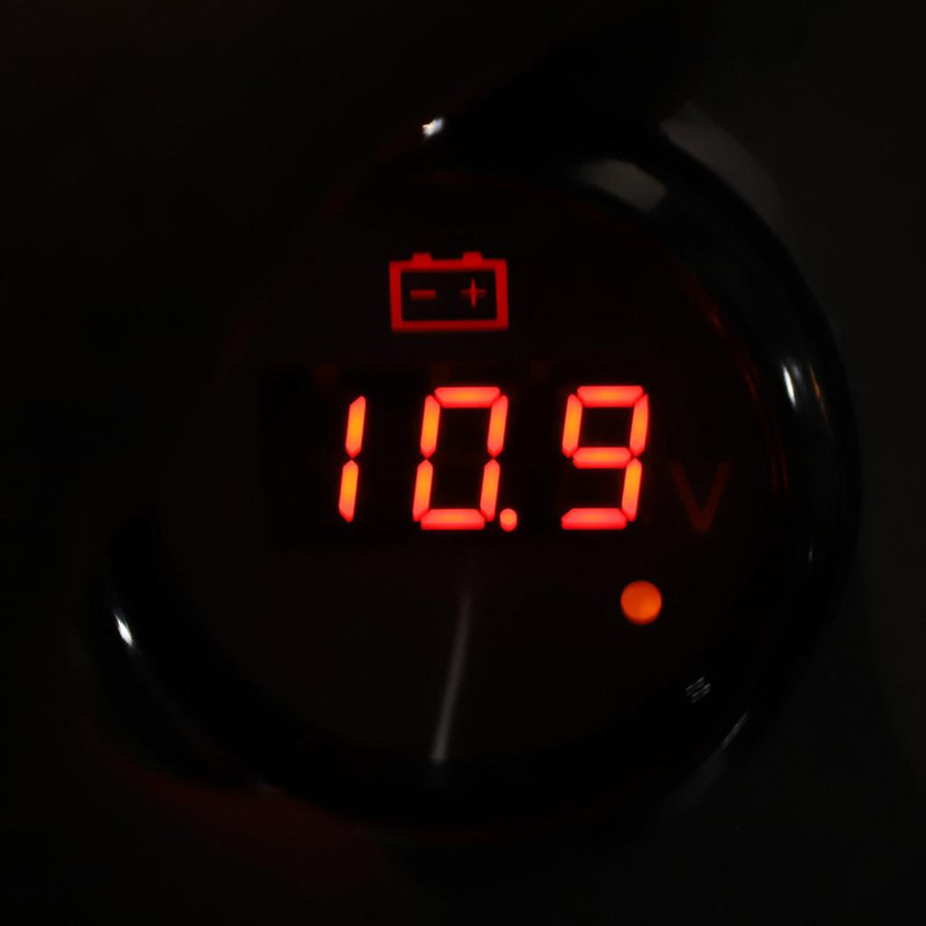 2in Battery Voltage Gauge LED Digital Display IP67 Waterproof Smart Alarm for Boat Auto