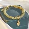Golden Branch Jade Leaf Double-Layer Bracelet - Fresh Summer Luxury Design for Women 2022