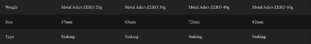 Little Jack Metal Jig Metal Adict Zero 82mm 60 Grams 10 (2858)