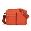 Многослойная оранжевая сумка через плечо из ткани Оксфорд для женщин, повседневная сумка с вышивкой для мобильного телефона, деловая маленькая сумка через плечо